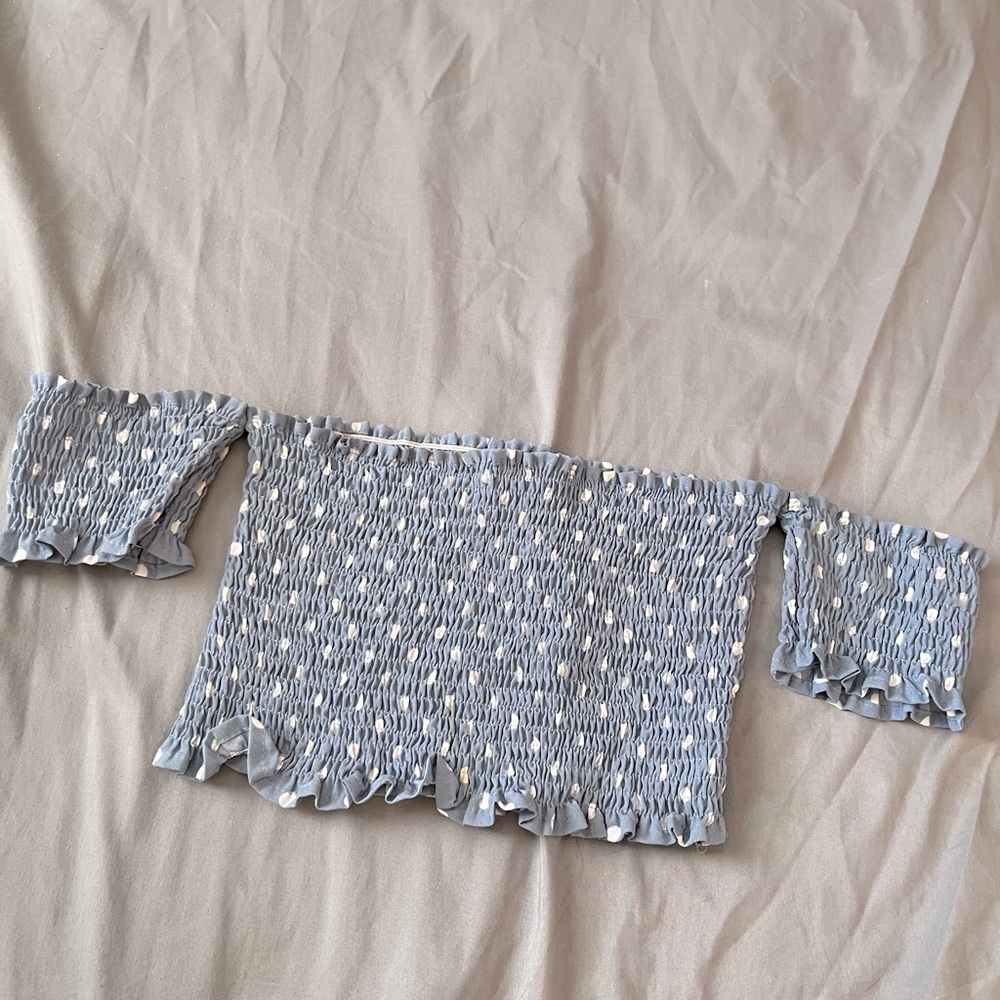 Polka dot off the shoulder top